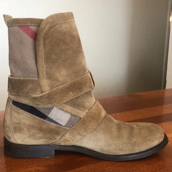 Burberry Tan Suede Combat Boots - Picture 2 of 13